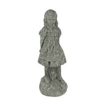 Alice in Wonderland Light Gray Finish Solid Cement Statue 19.5 Inches High - £77.86 GBP