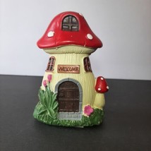 Fairy Garden Mushroom Forest Figurine 4.75&quot; Whimsical Fairy House Cottage Decor - £6.37 GBP