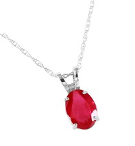 Galaxy Gold GG 1 ct 14k Solid White Gold Necklace Ruby - $1,085.59