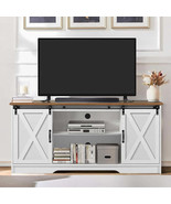 Farmhouse Wood TV Stand for 58&quot; TVs, Barn Doors, Corner Fit - $4,374.21 MXN