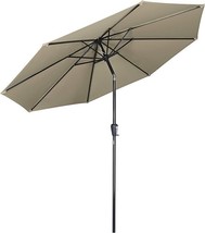 Yescom 10Ft UV50+ 3000PA Outdoor Table Patio Umbrella w Crank Tilt Aluminum TAN - £37.56 GBP
