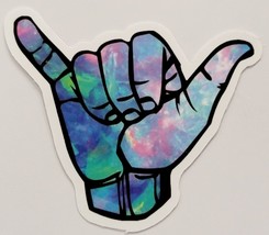 Multicolor Shaka Hand Super Cool Hang Loose Sticker Decal Awesome Embellishment - £1.81 GBP