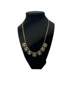 Gold Tone and Smoky Crystal Princess Necklace 16 inch with 3 inch extender - £17.12 GBP