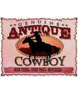 Genuine Antique Cowboy Western Cowboys Country The Old West Porcelain Sign - $1,103.71 MXN