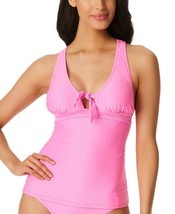 $72 Jessica Simpson Womens Pretty Pique Strappy-Back Tankini Top Pink Size Large - £14.98 GBP