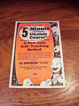 5-Minute Ukulele Course Booklet, 1963 Edition, Illustrated, no. M-461 - £5.37 GBP