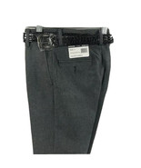 Bocaccio Uomo Boy&#39;s Gray Flat Front Dress Pants with a Black Belt Sizes ... - £19.65 GBP
