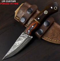 288 Layer Damascus Hunter Skinner 8” Knife SHARP Hardwood Handle + Sheat... - £18.02 GBP
