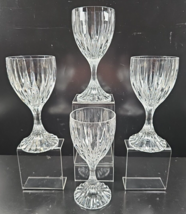 4 Mikasa Park Lane Wine Glasses Set Crystal Clear Cut Etch Drinking Stemware Lot - £45.61 GBP