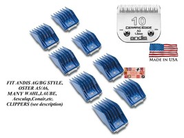 Andis 8 Guide Attachment Comb&amp;Ceramic Edge 10 Blade Set*Fit Agc Smc Dblc Clipper - £50.99 GBP