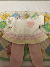 Vintage Cabbage Patch Kids White Heart Dress Pink Tights Canada LTEE 1983 - £50.93 GBP