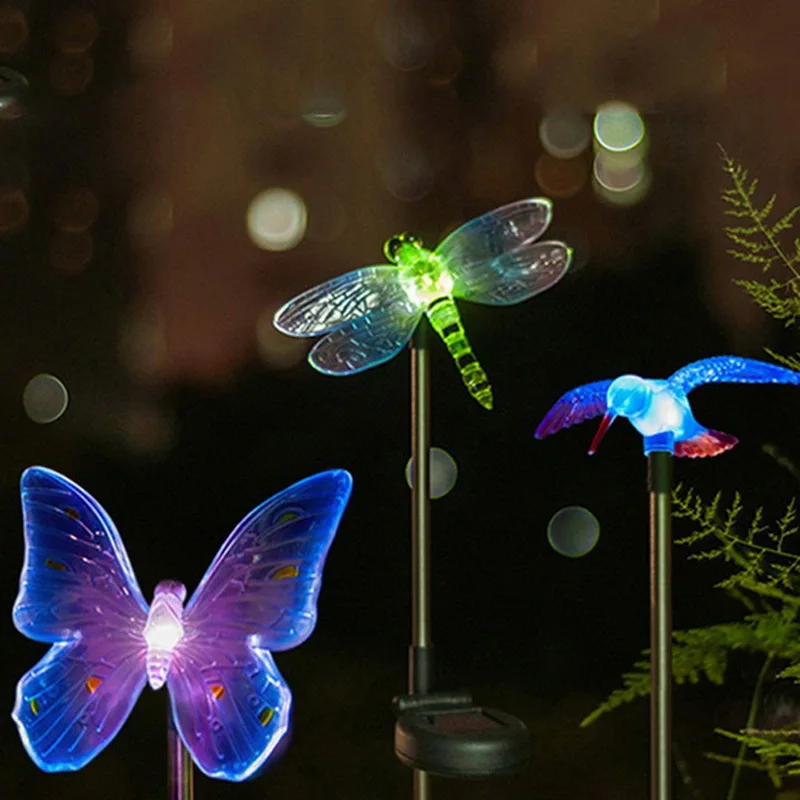 Outdoor LED Lawn Light Garden Waterproof   Bird fly Creative RGB Art scape Solar - £147.69 GBP