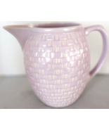 Antique Weller Pottery Pink Pitcher PIERRE Basket Weave Pattern - $57.71 CAD