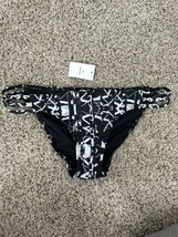 Abercrombie &amp; Fitch Strappy Side Swim Bikini Bottoms Size Medium Black/w... - £11.19 GBP