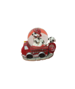 Vintage Dalmation Dogs Snowglobe Riding Fire Truck W/Hat Resin 4.5&quot;L x 4&quot;T - £11.74 GBP