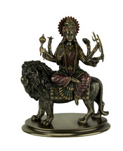 Durga Supreme Hindu Goddess Riding On Lion Statue - £83.23 GBP