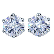 1CT Brilliant 6-Prong Simulated Diamond Solitaire Stud Earrings 14K Gold Plated - £22.00 GBP