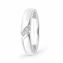 ANGARA Slanted Diamond Two Stone Wedding Band in 14K Gold (Grade-HSI2, 0.1 Ctw) - £582.93 GBP