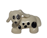 Lego Duplo Figure White Spotted Dog Circled Eye, vintage, 31101 - $3.88