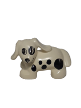 Lego Duplo Figure White Spotted Dog Circled Eye, vintage, 31101 - £3.04 GBP