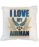 I Love My Airman Cute and Funny Pillow Cover for The Wife of an Air Forc... - £20.23 GBP