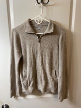 Barefoot Dreams Heathered Pewter-Pearl CozyChic Lite Zip-Front Jacket Size S - £35.03 GBP
