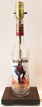 Captain Morgan Rum Liquor Bar Bottle Table Lamp Lounge Light With Wooden Base - £40.47 GBP