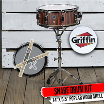 Snare Drum Set by GRIFFIN - Includes Snare Stand, 2 Pairs of Maple Drum ... - $1,272.31 MXN