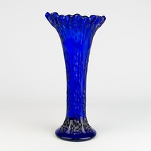 Fenton Royal Blue Knotted Beads Vase, Antique Cobalt Crimped Swung 9 1/4... - £360.58 GBP