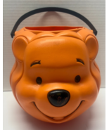 Vintage Winnie Pooh Halloween Trick Or Treat Pumpkin Candy Bucket Disney - $462.67 MXN