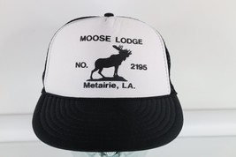 Vintage 90s Streetwear Spell Out Moose Lodge No 2195 Louisiana Trucker Hat Cap - £22.12 GBP