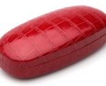 NEW Clam Shell Hard Eyeglasses Glasses Case Red w/ Microfiber Cleaning C... - $10.77
