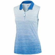 NWT Ladies PUMA Royal Blue Ombre Gradient Sleeveless Golf Shirt - sizes S &amp; L - £29.02 GBP