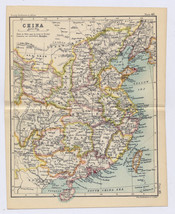 1912 Antique Map Of Eastern Chiina / Verso Canton Guangzhou Vicinity / Hong Kong - £27.75 GBP