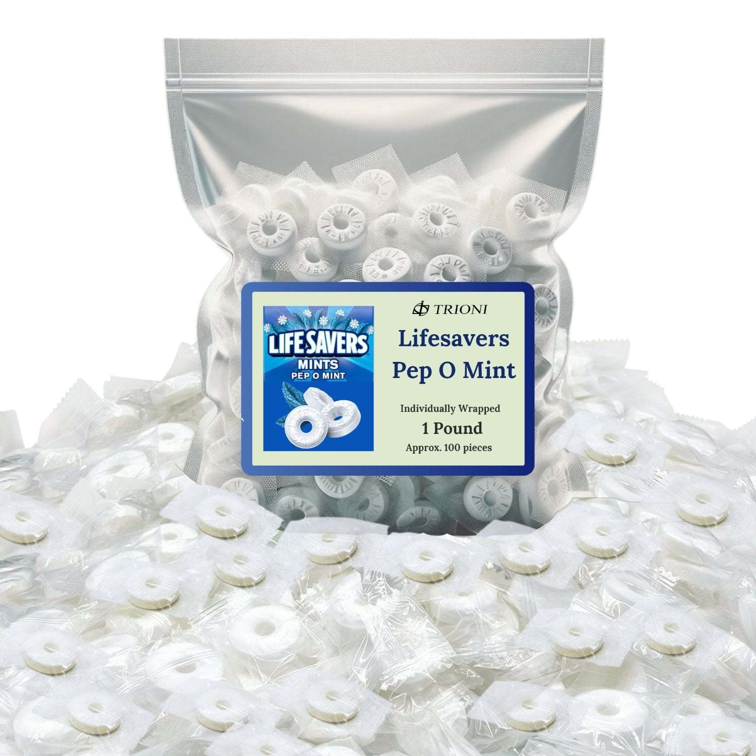 Life savers Pep O Mint Individually Wrapped Hard Candy 1 &amp; 2 LB - $13.97+