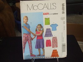 McCall's M4816 Girls Tops, Skirts, Shorts & Capri Pants Pattern - Size 7/8/10 - $7.91