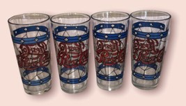 Pepsi-Cola Vintage Stained Glass Set Of 4 Glasses - £18.40 GBP