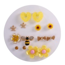 Funny Cute Butterfly Earring Fashion Mixed Cat Heart Flowers Bow Earring Sets Fo - $13.14