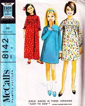 Girl&#39;s Dress Vintage 1965 McCall&#39;s &quot;EASY TO SEW&quot; Pattern 8142 Size 4 - £9.59 GBP