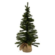 Tremont Floral Mini Green Canadian Christmas Tree 108 Tips 15 Inch Burlap Base - $19.98