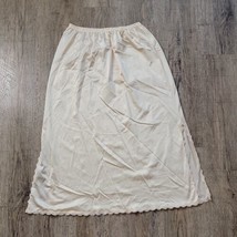 Vanity Fair Vintage Skirt Slip ~ Sz S ~ Beige ~ Knee Length ~ Elastic Waist - $17.09