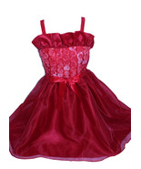 Formal Red Rosette Flower Girl Dress - $46.99