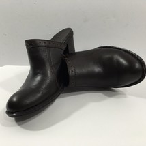 Born &quot; Lella &quot; Donna Marrone Scuro IN Pelle Zoccoli Slip On (8M/39) - $29.65