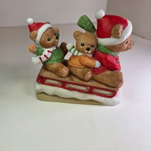Homco Christmas Bear Sled Figurine #5306 – 3 Teddy Bears on Sled, 3.75&quot; ... - $185.43 MXN