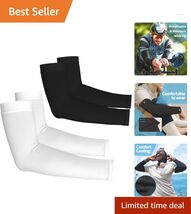 Unisex Adjustable Arm Sleeves, UV Protection &amp; Cooling - 2 Pairs Included - $17.77