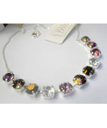 Silver Lilac Chain Necklace w/ Swarovski Crystal Chatons 8mm - £39.96 GBP
