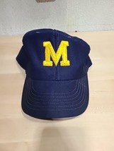 University Michigan Wolverines Block M Football Ball Hat Semco Snapback BRIM* US - £16.63 GBP