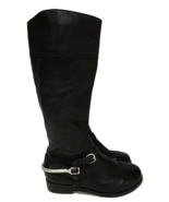 Pour La Victoire BLACK LEATHER Boot Silver Harness Knee High Zip Riding ... - $95.00