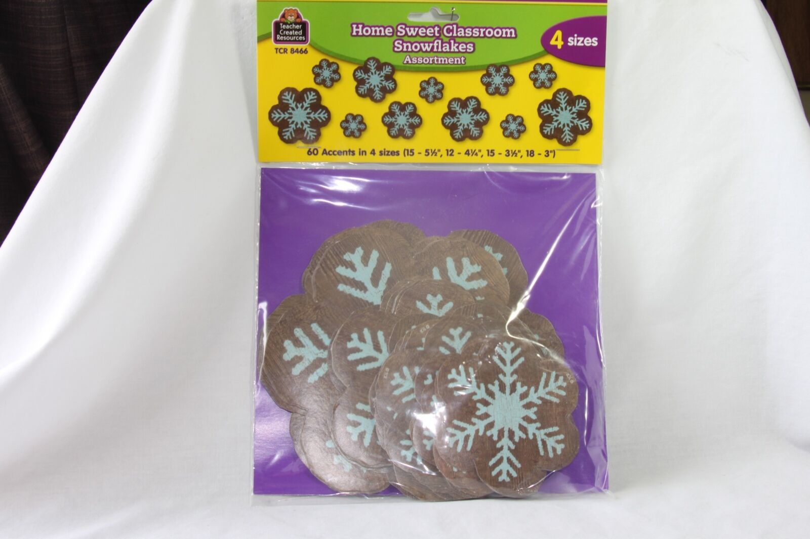 Primary image for Teacher Crate (new) HOME SWEET CLASSROOM SNOWFLAKES - 60 ACCENTS IN 4 SIZES