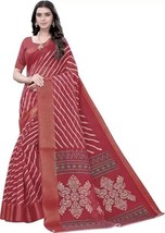 Casual Printed ART SILK Black Saree Sari Printed Cotton blend Saree - £3.92 GBP